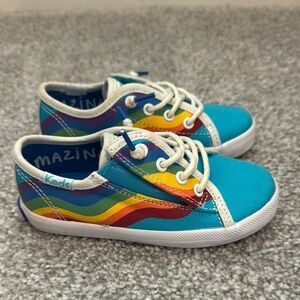Baby Unisex Keds Kickstart Shoes Size 7m, Children’s Blue Rainbow Sneakers